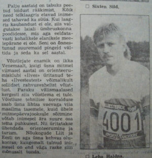 1989 a.  Aavo Kokka artikel "Edasi" lehes koos parima Eesti võiskonna OK Võru ankrumehega Leho Haldnaga.